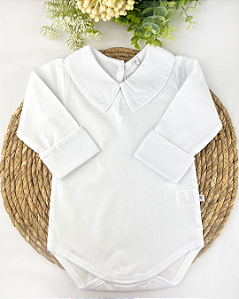 Body Branco Gola Lisa Pontuda