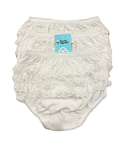 Kit 3 Calcinhas Brancas