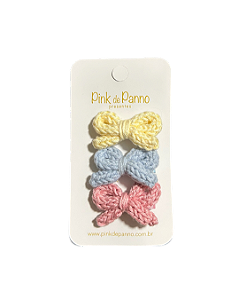 Kit 3 Laços de Crochê Micro
