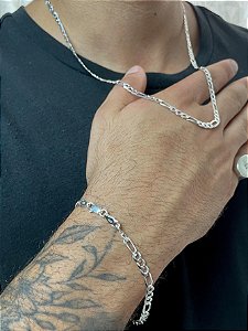 Conjunto Corrente e Pulseira 3x1 4mm