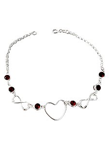 Pulseira Coração Vazado + Infinito Vermelho