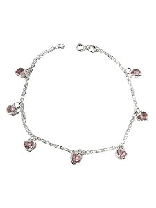 Pulseira Coração Rosa Bebê