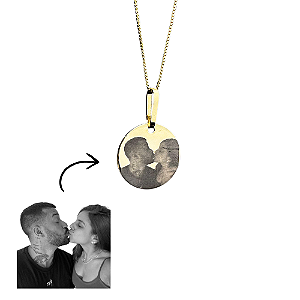 Colar Foto Personalizado Ouro 18K