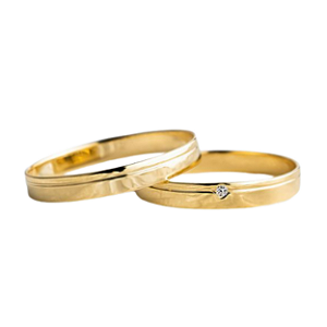 Aliança de Ouro 18K Polida com Friso 3mm