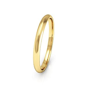 Aliança de Ouro 10K Abaulada 2mm
