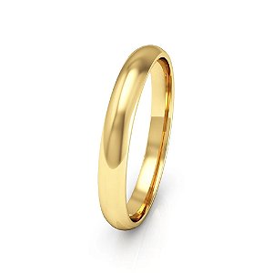 Aliança de Ouro 10k Abaulada 3mm