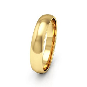 Aliança de Ouro 10K Abaulada 4mm