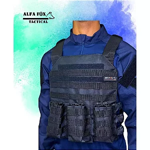 Capa Tática Plate Carrier 3 bolsos Profissional Vigilante Militar Segurança Airsoft