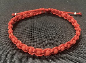 Pulseira macramê básico com miçanga