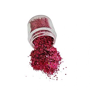 Glitter Flocado Rosa Escuro Holográfico 4g