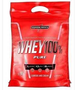 Suplemento em pó integralmedica Whey 100% pure sabor Cookies cream em sache 900g