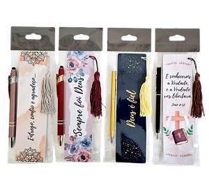 KIT C/12 MARCADOR DE LIVROS C/ TASSEL - CRISTÃO