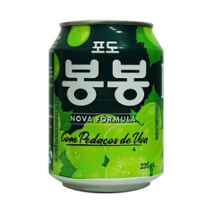 Suco Coreano De Uva Verde Com Pedaços Da Fruta Bon Bon Haitai 235Ml