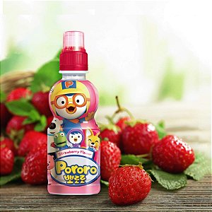 Suco Coreano Pororo Bebida De Frutas Sabor Morango 235Ml