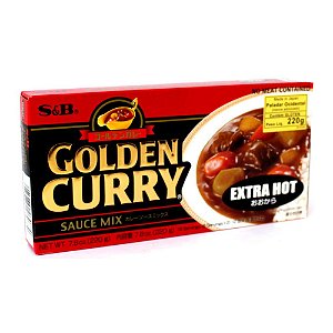 Condimento Golden Curry- Picante Nível Extra Forte S&B - 220 Gramas