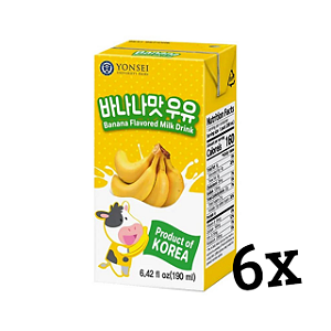 Kit 6 Bebidas Coreanas De Leite De Banana Yonsei 190Ml