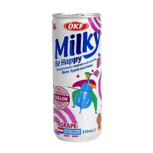 Refrigerante Bebida Gaseificada Milky Grape Uva OKF 250ml