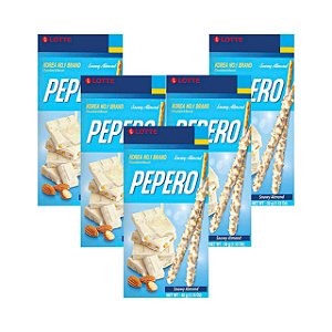 Kit 5 Peperos de Chocolate Branco & Amênodas Snowy Almond 32g