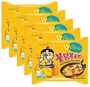 Kit 4 Lamens Coreano Picante Buldak- Sabor Queijo - 140G