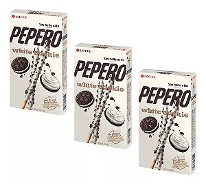 Kit 3 Peperos Coreano White Chocolate & Cookie -Lotte 32g