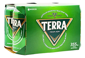 Pack 6 Latas de Cerveja Coreana Terra Lager HiteJinro 355ml