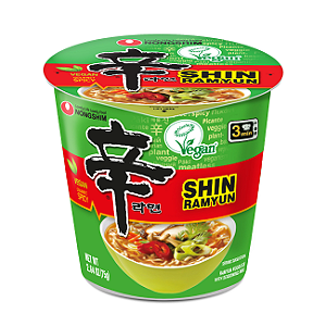 Lamen Coreano Shin Ramyun Picante VEGANO Legumes Copo - 75g