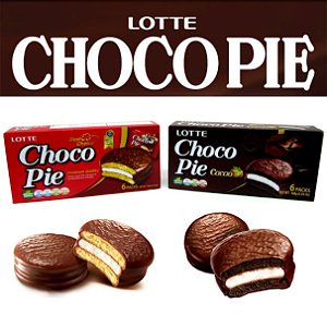 Kit Choco Pie Lotte – 2 Sabores | Bolinho de Chocolate com Marshmallow Coreano