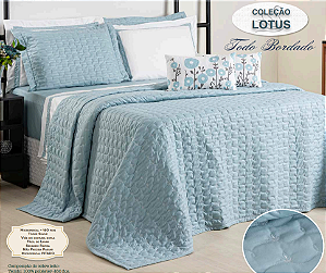 COBRE LEITO  KING LOTUS TODO BORDADO