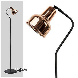 Kit Com 2 Luminárias Coluna Abajur Piso Chão Spot City - Cobre
