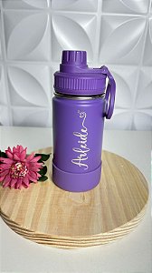 Garrafa térmica de 350ml emborrachada embaixo personalizada a Laser.