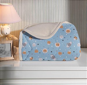 Edredom Berço Malha 100% Algodão Dupla Face- Safari