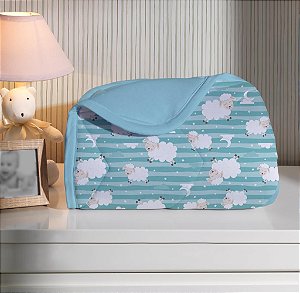 Edredom Berço Malha 100% Algodão Dupla Face - Ovelha