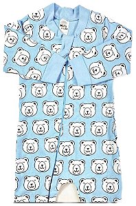 Macacão Azul Estampado Ursinho
