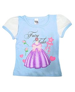 Camiseta Infantil Princesa - Azul