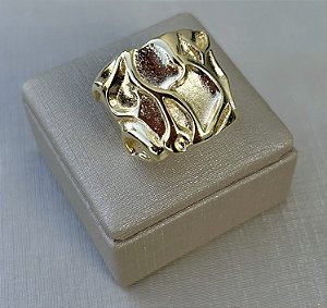 Anel ajustável robusto com banho de ouro 18k
