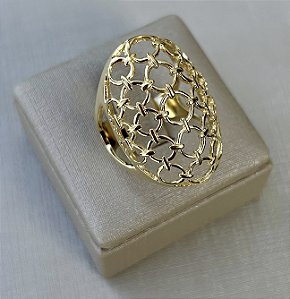 Anel Elos vazado com banho de ouro 18k