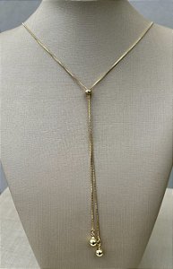 Colar gravata com banho de ouro 18k
