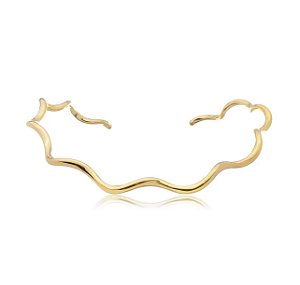 Colar aro ondulado em banho de ouro 18k.