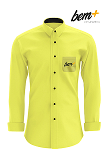 CAMISA MASCULINA AMARELA MANGA LONGA BEM +