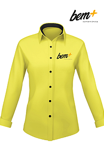 CAMISETE FEMININA AMARELA  MANGA LONGA  BEM +