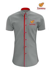 CAMISA MASCULINA CINZA ( GERENTE DE LOJA ) MANGA CURTA
