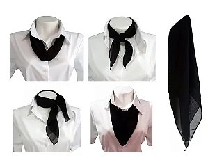 LENÇO SOCIAL FEMININO PRETO - BEM +