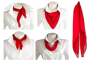 LENÇO SOCIAL FEMININO VERMELHO - BEM +