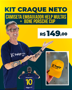 Kit Boné Amarelo + Camiseta Embaixador Help Multas