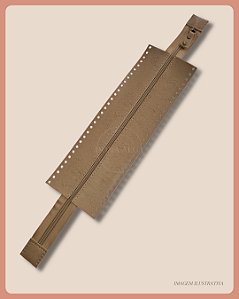 Zíper para Bolsa de Crochê Bege - G
