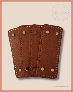 Fundo para Bolsa de Crochê Retangular P com Bailarina - Caramelo (8x20) Furos 3mm