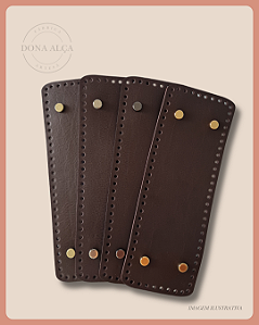 Fundo para Bolsa Retangular M com Bailarina - Café (9x25) Furos 3mm