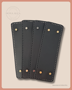 Fundo para Bolsa Retangular G com Bailarina - Preto (10x30) Furos 3mm