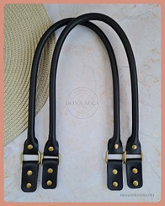 Alça Clássica com Porta Alças para Bolsa M - Preta