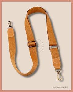 Alça Tiracolo em Fita com Regulador para Bolsa - Bege (3cm)